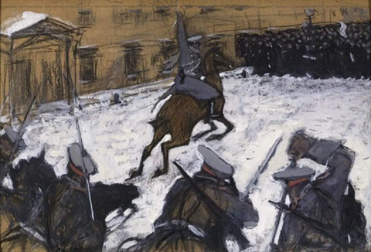 В. Серов, Солдатушки, бравы ребятушки, где же ваша слава? (1905 г.)