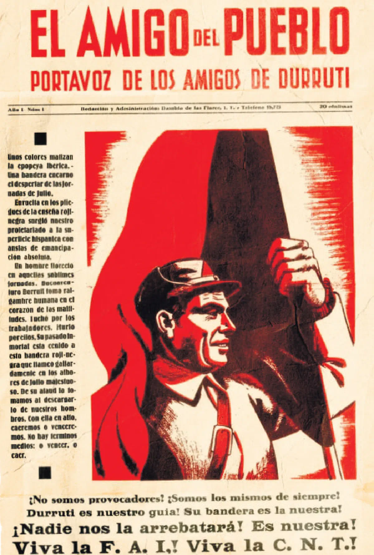 «Друзья народа», выпуск 1, 19 мая 1937 г., орган группы «Друзья Дурутти»