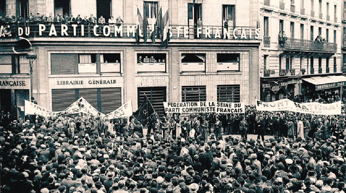 Демонстрация у офиса ФКП в Париже, 20 февраля 1946 года